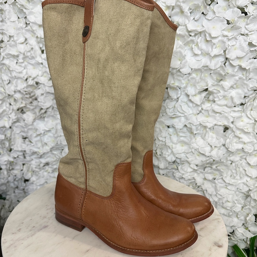 Frye Canvas and Leather Boots